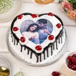 Heart Shaped Black Forest Photo Cake
