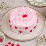 Pink Hearts Chocolate Cream Cake