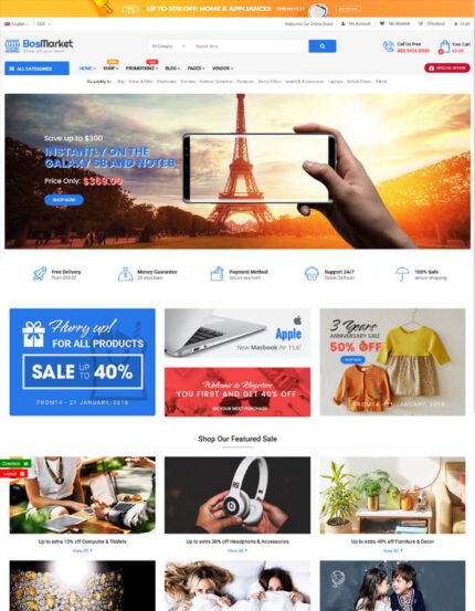 BosMarket Multivendor Theme