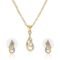 24kt Gold And Silver Plated Pendant Set With American diamond
