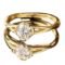 Gold Plated 925 Sterling Silver Zircon Flower Adjustable Ring For Women & Girls