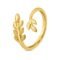 925 Sterling Silver Gold Plated Leafy Beauty Womens Leaf Ring