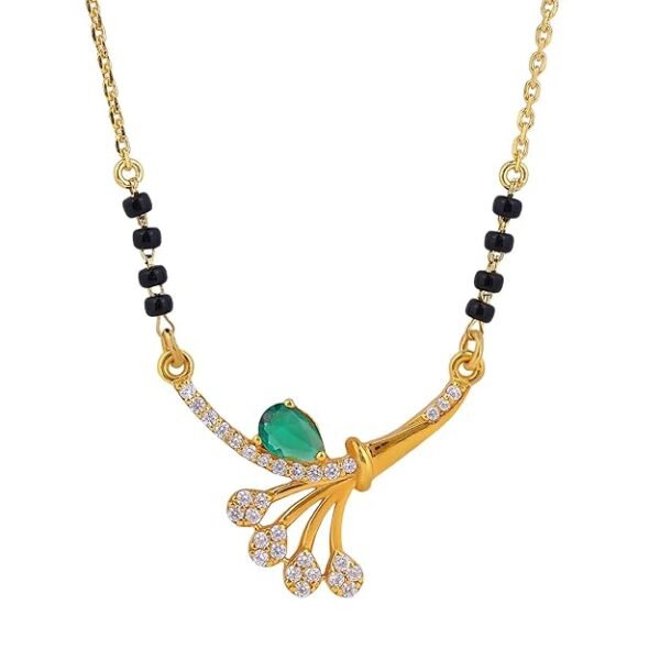 18K Gold Plated Hypoallergenic Black Beads Kala Mani 925 Sterling Silver Mangalsutra