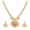 Antique Gold Plated Saroja Short Necklace Set with Peacock Design