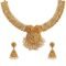 Traditional Handcrafted Antique Gold Jewellery Clustered Hanging Pearls Necklace Set With Jhumki Earrings