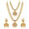 Gold Plated Floral Peacock Long Haram Necklace Set