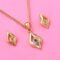 24kt Gold Plated Elegant Style Pendant and Matching Earring with Austrian Crystals - Image 2