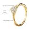 Gold Plated 925 Sterling Silver Zircon Flower Adjustable Ring For Women & Girls - Image 2