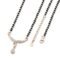 925 Sterling Silver Traditional Black Beaded Kala Mani Mangalsutra with Rose Gold for Women - Image 2