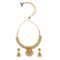 Traditional Handcrafted Antique Gold Jewellery Clustered Hanging Pearls Necklace Set With Jhumki Earrings - Image 2