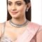 Antique Oxidised Silver Plated Traditional Temple Coin Red American Diamond Studded Necklace With Earrings - Image 2