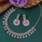 Kundan and American Diamond Necklace Jewellery Set with Earrings - Image 2