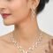American Diamond CZ Rose Gold Plated Designer Necklace Set with Earrings - Image 3