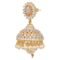 American Diamond CZ Traditional Ethnic Pearls Gold Plated Jhumka Earrings - Image 3