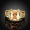 Yellow Sapphire Style Big Yellow Crystal Golden Ring for Women and Girls - Image 4
