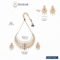Gold Plated White & Red American Diamond Studded With Drop Pearl Beaded Jewellery Set - Image 5