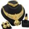 24k Gold Plated Choker Jewellery Set with Earrings, Ring, Bracelet and Cubic Zirconia CZ Stones - Image 6