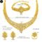 24k Gold Plated Choker Jewellery Set - Earrings, Ring & Bracelet Gold Necklace Set - Image 6