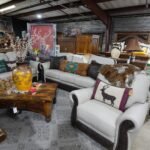 White Italian Leather Living room set w Tooled Leather