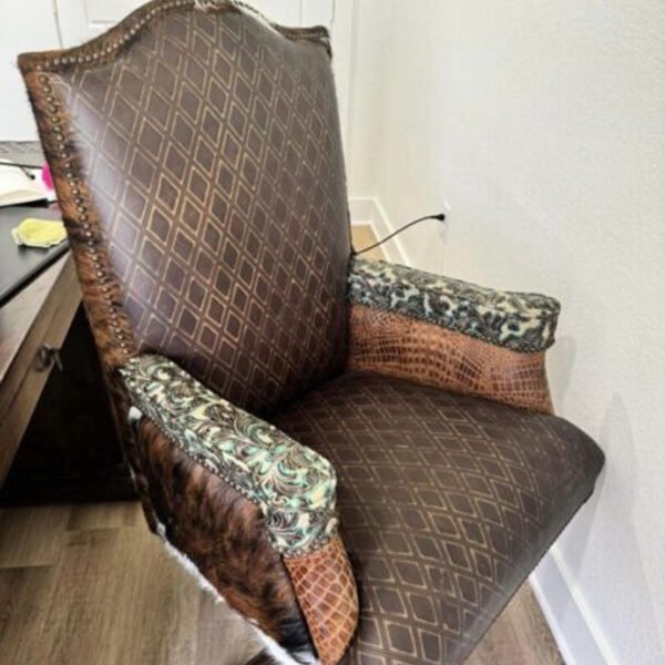 Diamond Turquoise croc triclor Executive Desk Chair