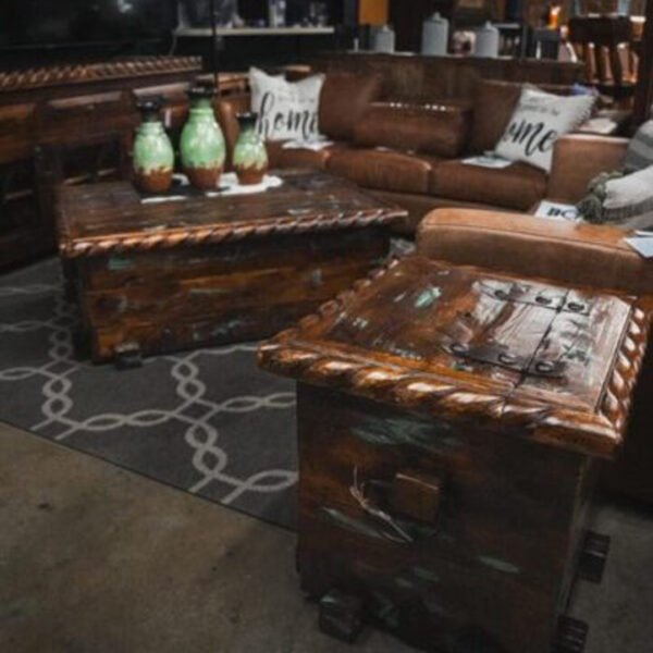 Margarita  Storage Turquoise distressed Coffee and end tables