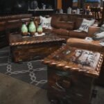 Xochitl Turquoise distressed Rope Coffee and end table storage set