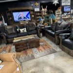 Tuscany custom power reclining leaher/cowhide livingroom set