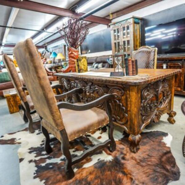 Villa Hand-Carved Wood Desk