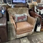 Catherine Croc white/light brown Puma swivel-glider chair