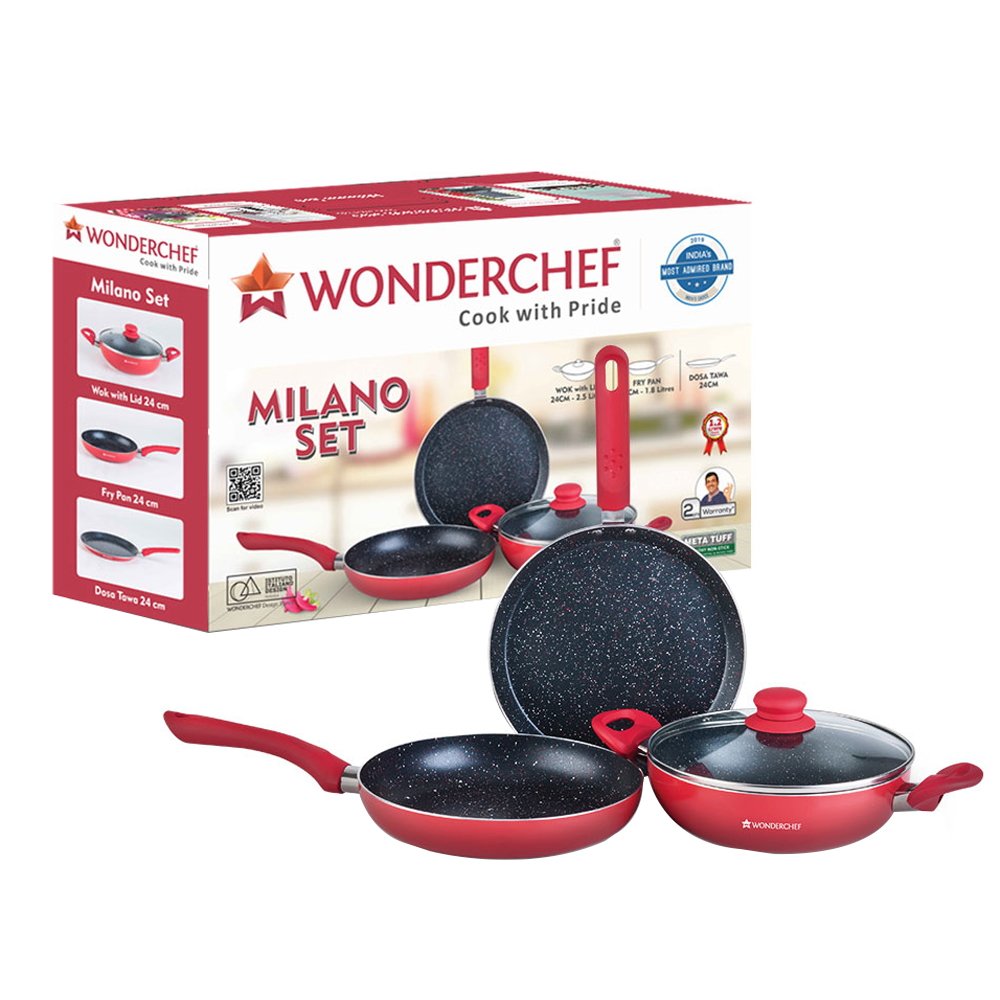 Wonderchef Milano Set (Red) - 4 Pieces - Image 1