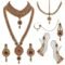 Lucky Jewellery Bridal Dulhan Designer 18k Gold Plated Gold Red Color Pearl Stone Set