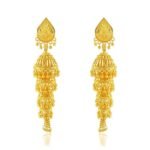 24KT Micron, 1 Gram gold Traditional 4 tier Umbrella Jhumka Earrings