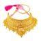 24ct Gold Plated Brass Bridal Wedding Choker Necklace Set with Earrings