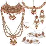 Lucky Jewellery Bridal Dulhan Alloy Gold Plated Jewellery Set
