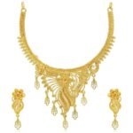 Lavish 24 Carat Gold Plated Floral Choker Necklace Set