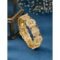 Gold Plated Goddess Laxmi Thick Synthetic Stone Studded Single Piece Openable Kada Bangle Antique Jewellery - Image 4