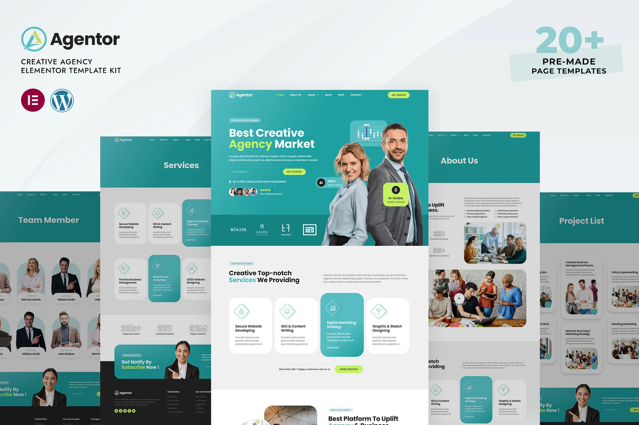 Agentor - Creative Agency Elementor Pro Template Kit - Image 1