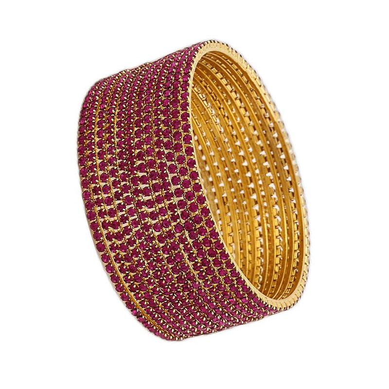 1-34.jpg Shining Diva Fashion Set of 12 Latest Traditional Design Gold Plated Stone Bangle - Image 1