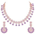 Kundan and American Diamond Necklace Jewellery Set with Earrings