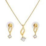 American Diamond Pendant Set With Chain For Girls and Women