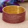 Shining Diva Fashion Set of 12 Latest Traditional Design Gold Plated Stone Bangle - Image 2