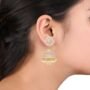 American Diamond CZ Traditional Ethnic Pearls Gold Plated Jhumka Earrings - Image 2